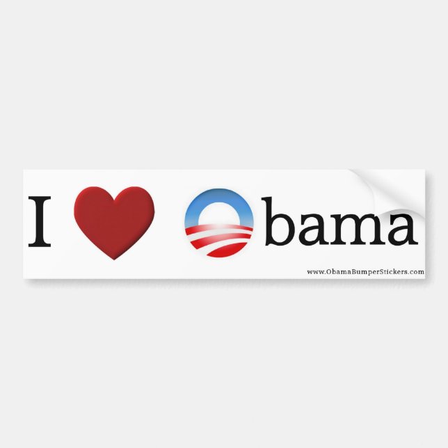 Den Obama "älskar jag Obama" bildekalet Bildekal (Framsidan)