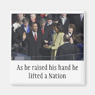Den Obama eden, som han steg hans, räcker honom Magnet