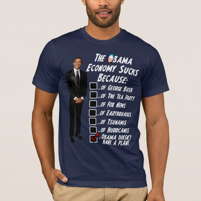 Den Obama ekonomin suger Tee Shirt (Framsida)