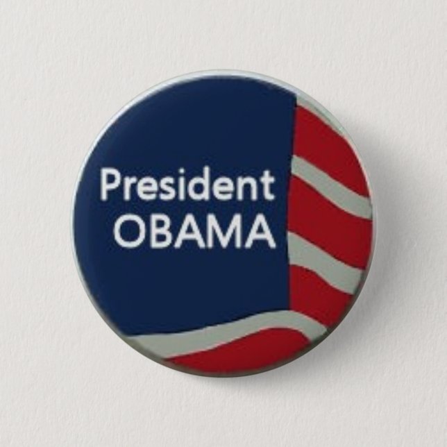 Den Obama flagga klämmer fast Knapp (Framsida)