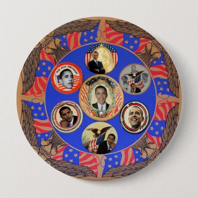Den Obama kaleidoscopen 4-Inch knäppas Knapp (Framsida)