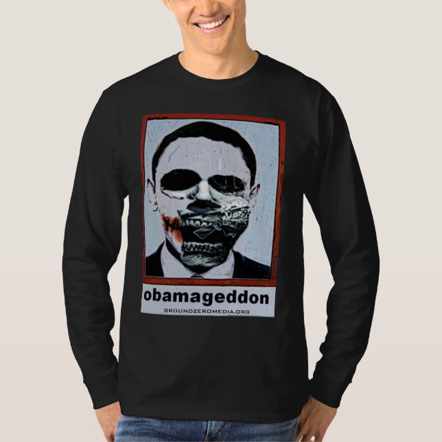 Den Obamageddon långärmaden Tee Shirt (Framsida)