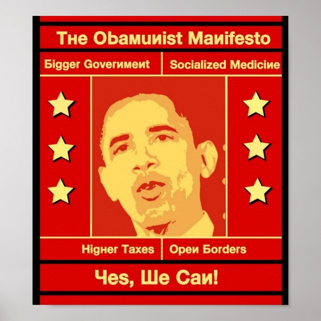 Den obamunistiska manifestationen Poster (Framsidan)
