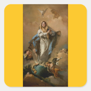 Den obefläckade avlelsen av Giovanni Tiepolo Fyrkantigt Klistermärke