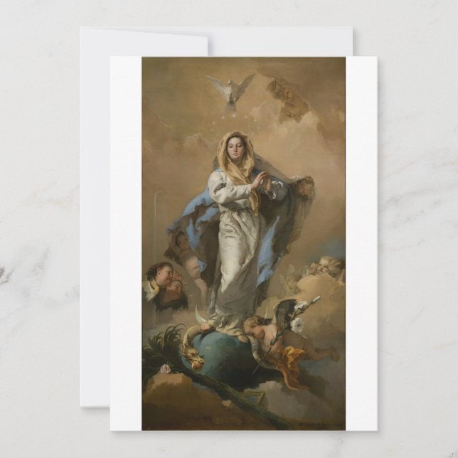 Den obefläckade avlelsen av Giovanni Tiepolo Inbjudningar (Framsida)