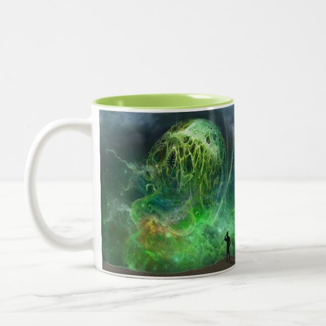 Den obeskrivliga kosmiska Lovecraftian fasan Två-Tonad Mugg (Vänster)