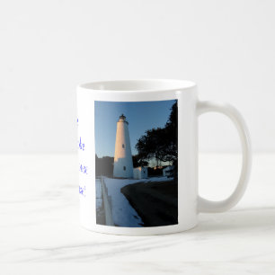 Den Ocracoke fyren på solnedgången Kaffemugg
