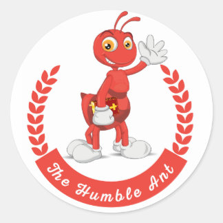 Den ödmjuka Ant Stickers Runt Klistermärke