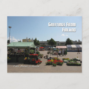 Den offentliga marknaden i Hamina, Finland Vykort