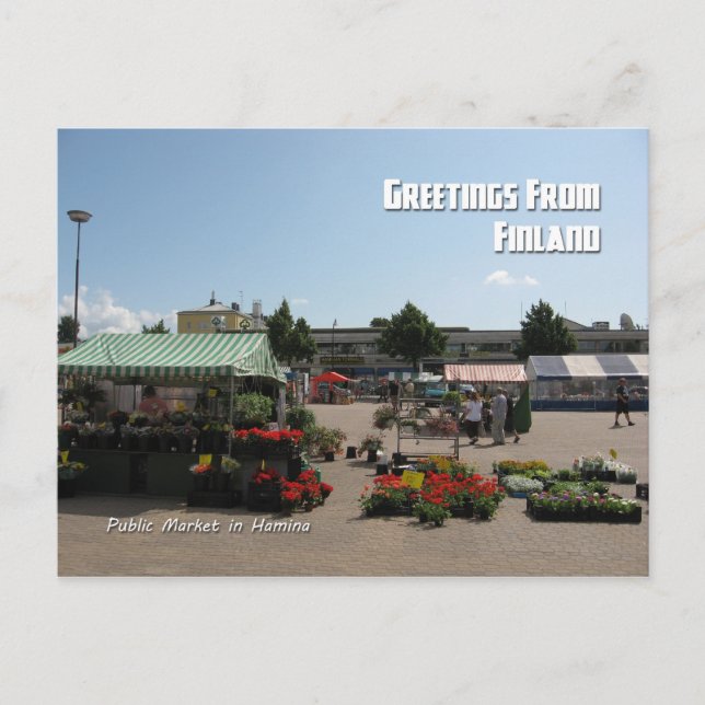 Den offentliga marknaden i Hamina, Finland Vykort (Framsida)