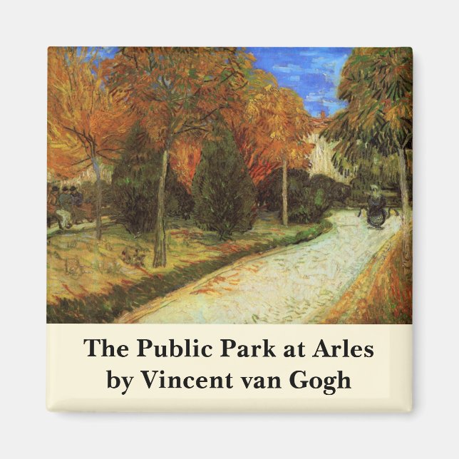 Den offentliga parken i Arles av Vincent van Gogh Magnet (Framsidan)