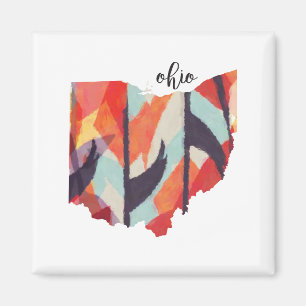 Den Ohio silhouetten räcker bokstäver Magnet