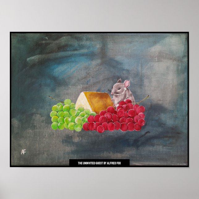 Den Oinbjudne Gästen Målning av Alfred Fox Poster (Framsidan)
