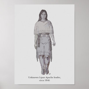 Den okända kvinnliga kvinnoutskottet i Lipan Apach Poster