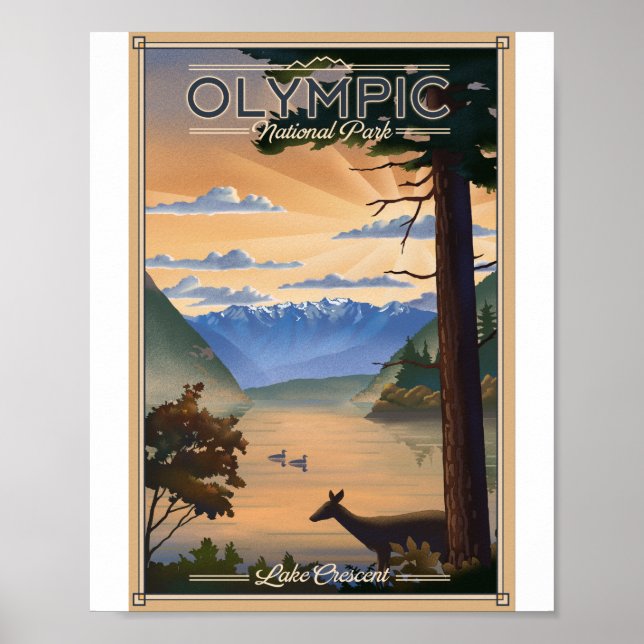 Den olympiska nationalparken Litho Artwork Poster (Framsidan)