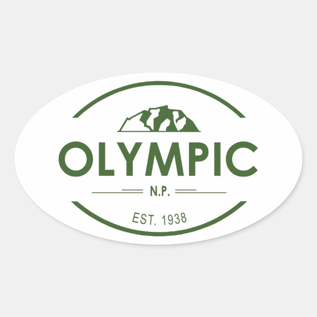 Den olympiska nationalparken ovalt klistermärke (Framsida)