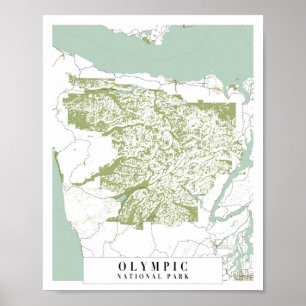 Den olympiska nationalparken Retro Street Karta Poster