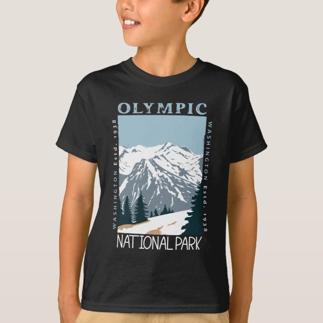 Den olympiska nationalparken Washington Distress T Shirt (Framsida)