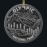 Den olympiska nationalparken Washington Monoline  Julgransprydnad Keramik<br><div class="desc">Konstruktion för olympiska vektorbilder. Parken sprider sig över flera olika ekosystem,  från de olympiska bergens dramatiska toppar till skogarna med gammal tillväxt.</div>