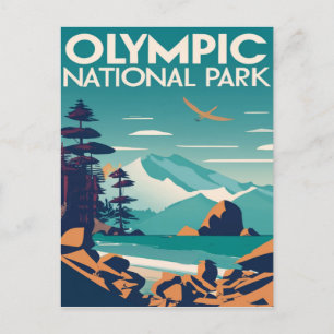 Den olympiska nationalparken Washington Rocky Beac Vykort