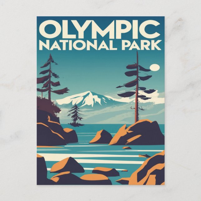 Den olympiska nationalparken Washington Rocky Beac Vykort (Framsida)