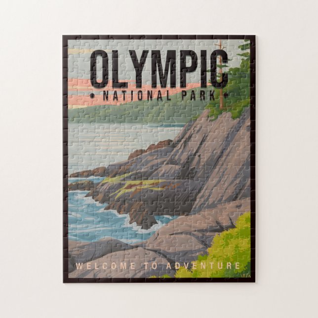 Den olympiska nationalparken Washington Vintage So Pussel (Vertikal)