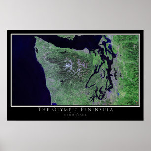 Den olympiska Peninsulan Washington Satellite Post Poster