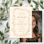 Den ömtåliga botaniska ANPASSNINGSBARNA PHOTO Pub  Inbjudningar<br><div class="desc">Perfekt-kort för att tillkännage ett bat mitzvah, pub mitzvah eller annat judiskt firande! Hand plockade delikata löv-trimma konst åt dig! FULLT ANPASSADE! Klicka på "Anpassa" ovan om du vill redigera texten. Klicka på "Redigera med Design verktyg" om du vill justera typsnitt, färg och placeringar och lägga till ditt foto på...</div>