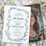 Den ömtåliga botaniska ANPASSNINGSBARNA PHOTO Pub  Inbjudningar<br><div class="desc">Perfekt-kort för att tillkännage ett bat mitzvah, pub mitzvah eller annat judiskt firande! Hand plockade delikata löv-trimma konst åt dig! FULLT ANPASSADE! Klicka på "Anpassa" ovan om du vill redigera texten. Klicka på "Redigera med Design verktyg" om du vill justera typsnitt, färg och placeringar och lägga till ditt foto på...</div>