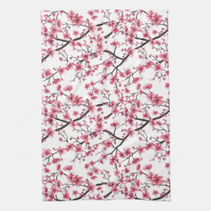 Den ömtåliga Cherry-Blommarna Mönster Kökshandduk