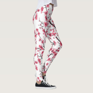 Den ömtåliga Cherry-Blommarna Mönster Leggings