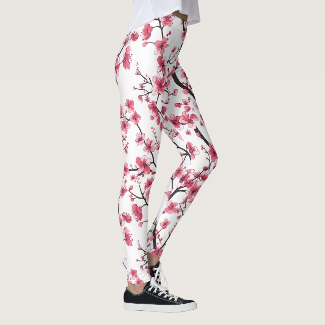 Den ömtåliga Cherry-Blommarna Mönster Leggings (Höger)