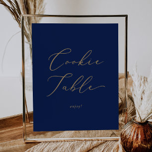 Den ömtåliga Guld och marinkookie Bord Poster