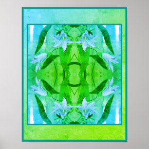 Den ömtåliga Lily Flowers Distress-Abstrakten Poster