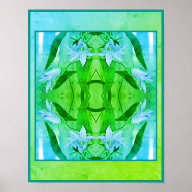 Den ömtåliga Lily Flowers Distress-Abstrakten Poster (Framsidan)