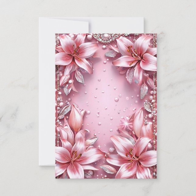 Den ömtåliga rosan lever bröllop ram inbjudningar (Framsida)