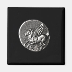 Den omvända sidan av myntar att visa Pegasus Magnet