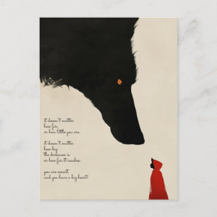Den onda Vargen och Huvan Little Red Riding Vykort