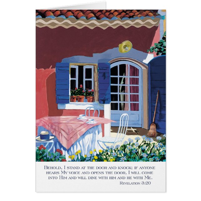 Den öppna dörren hälsningskort (Framsidan)