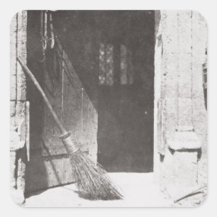 Den öppna dörren, mars, 1843 (b-/wfotoet) fyrkantigt klistermärke