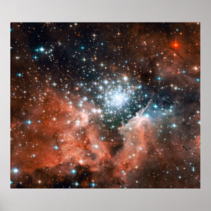 Den öppna stjärnan samla i en klunga NGC 3603 Poster