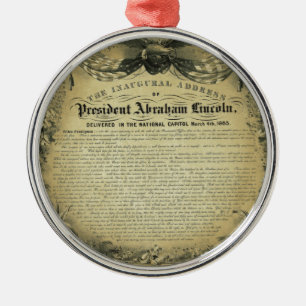 Den öppnings- adressen av presidenten Abraham Julgransprydnad Metall