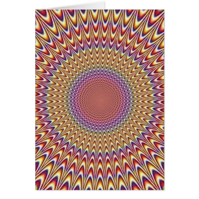 Den optiska illusionen cirklar den färgrika hälsningskort (Framsidan)