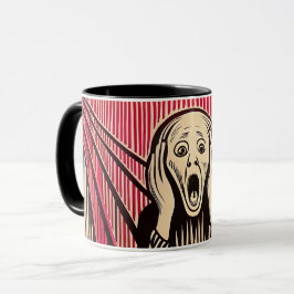 Den optiska illusionen stil i Skräm MUNCH BAUHAUS Mugg