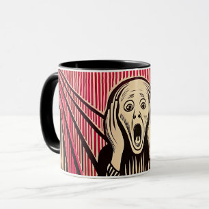 Den optiska illusionen stil i Skräm MUNCH BAUHAUS Mugg