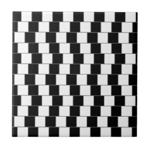 Den optiska illusionlinjer kvadrerar svart kakelplatta
