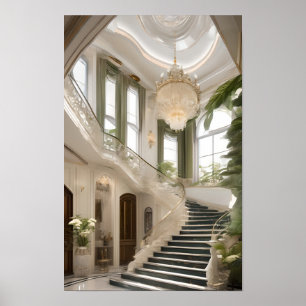 Den opulenta och lyxaktiga mansionen poster