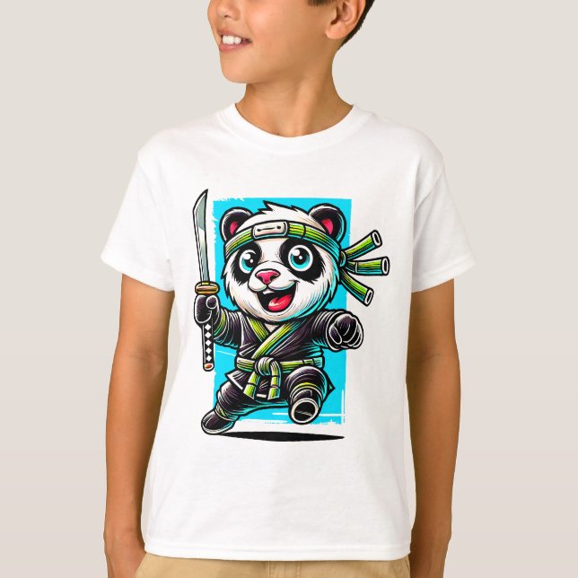 Den orädda Panda Ninja T Shirt (Framsida)