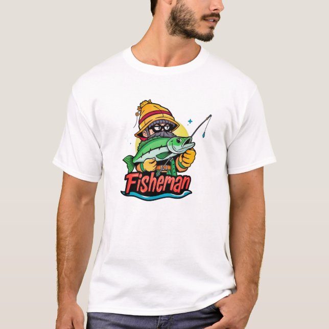 Den orädde fiskaren t shirt (Framsida)