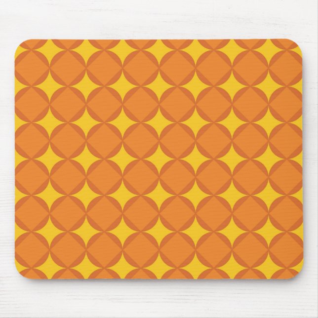 Den orange 70-talsstilen cirkel musmatta (Framsidan)